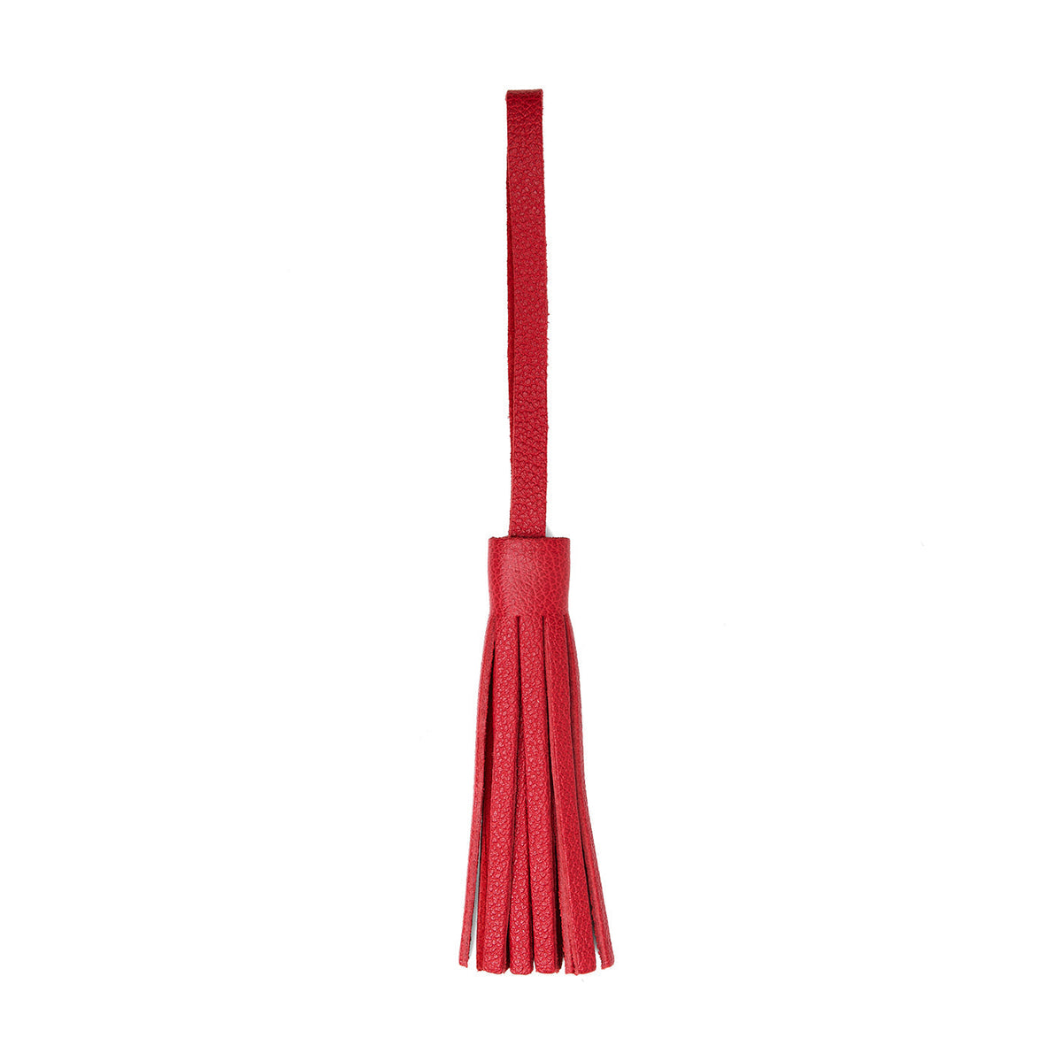 Cherry*Large | Fringed leather tassel with leather loop
