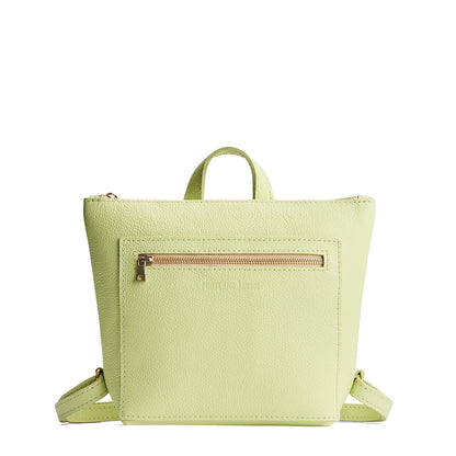 Shadow Lime*Small | Small square slim leather tote backpack