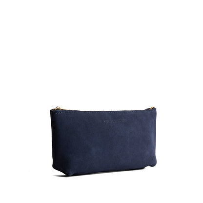 Alaska Blue | Leather utility bag pouch with top zipper