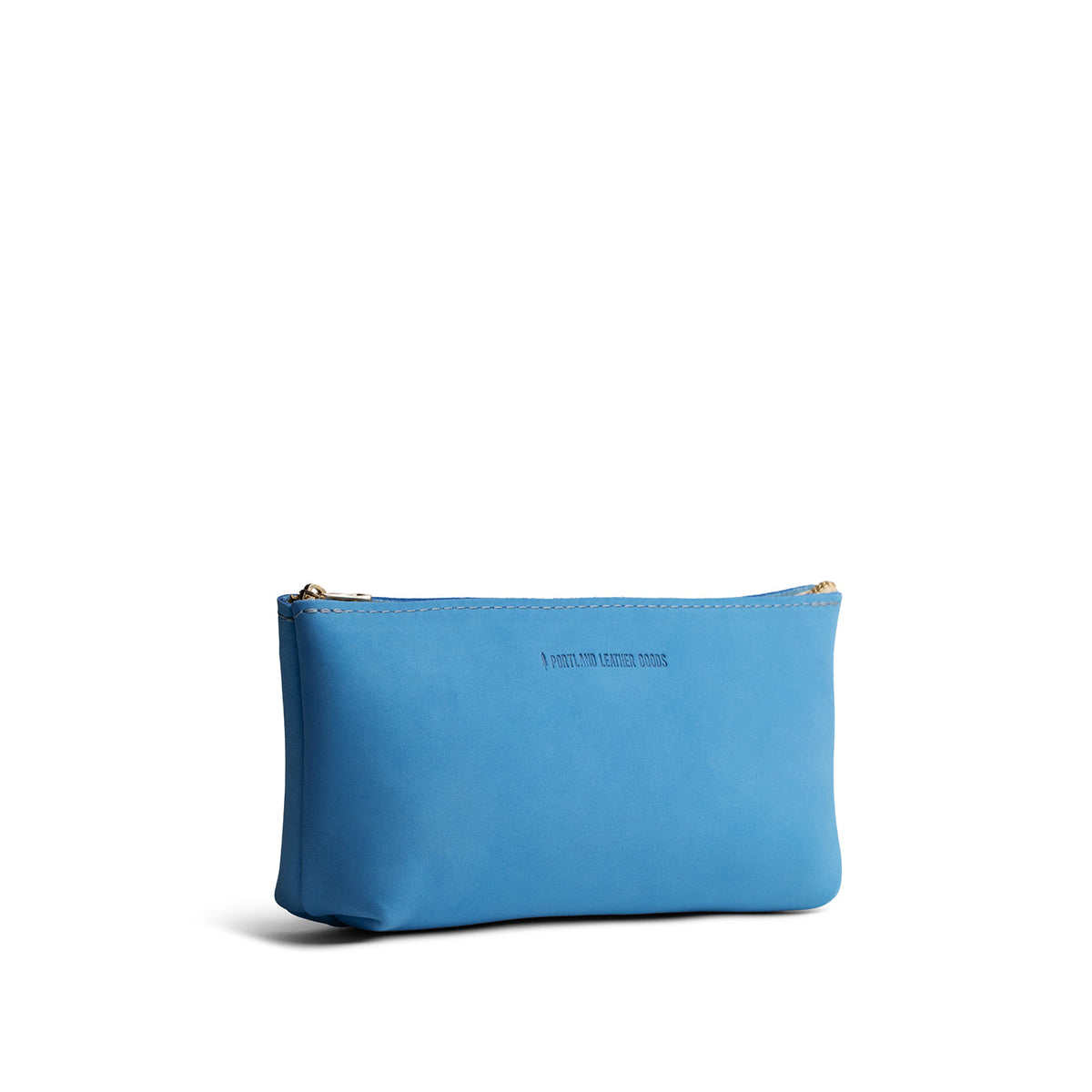 Iceberg Blue | Leather utility bag pouch with top zipper
