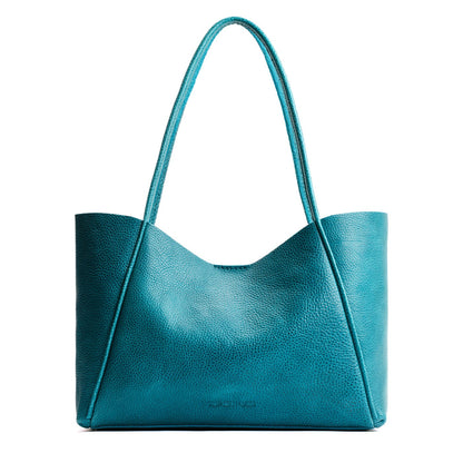 Aquarius*Large | Large wide tote with leather straps and snap closure
