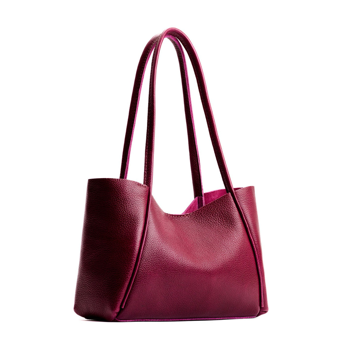 Orchid*Medium | Wide tote with leather straps and snap closure