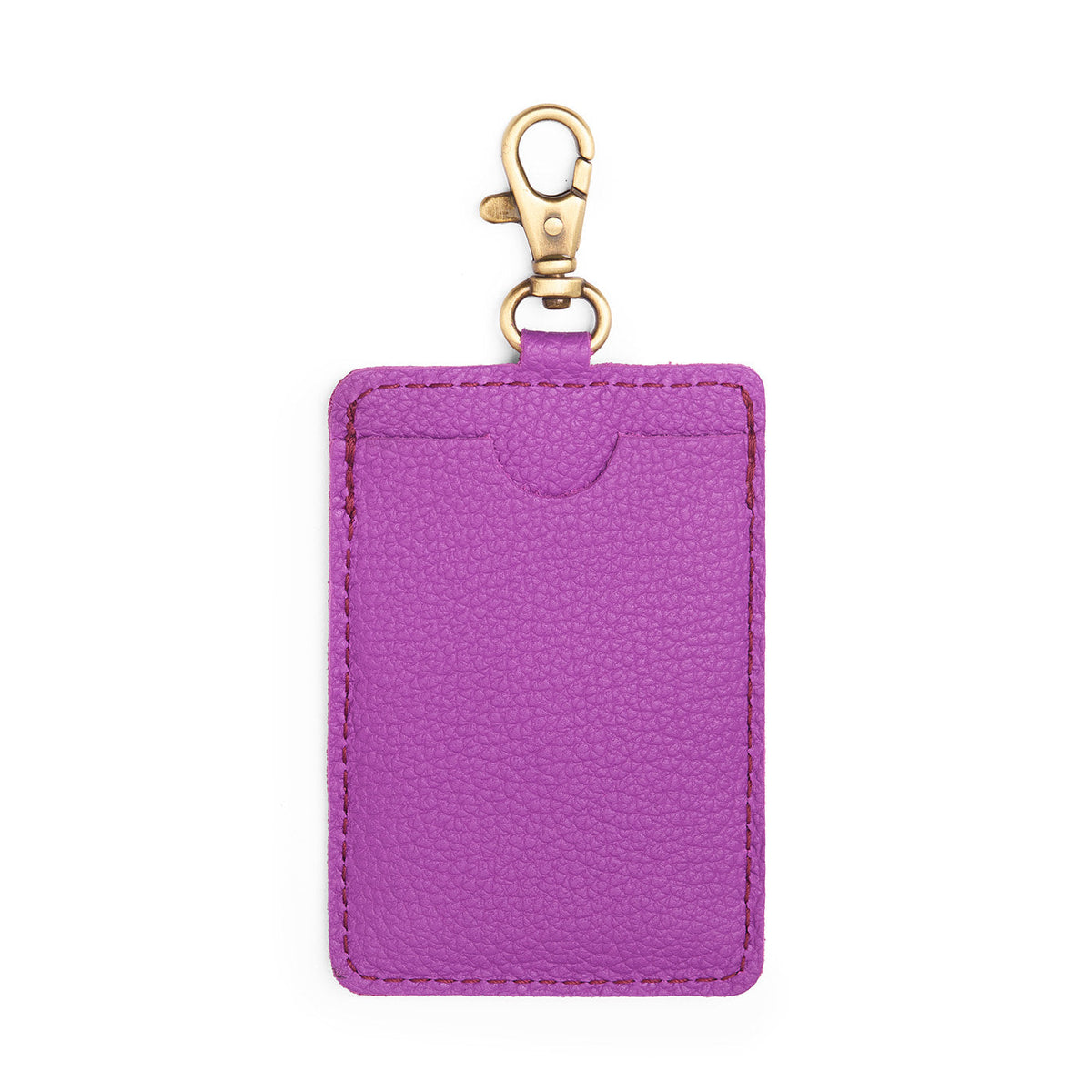 Cattleya | A leather card holder with a swivel lobster clasp on a white background
