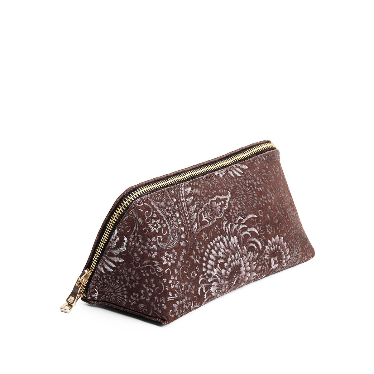 Sepia | Triangular shaped pouch with extra long zipper