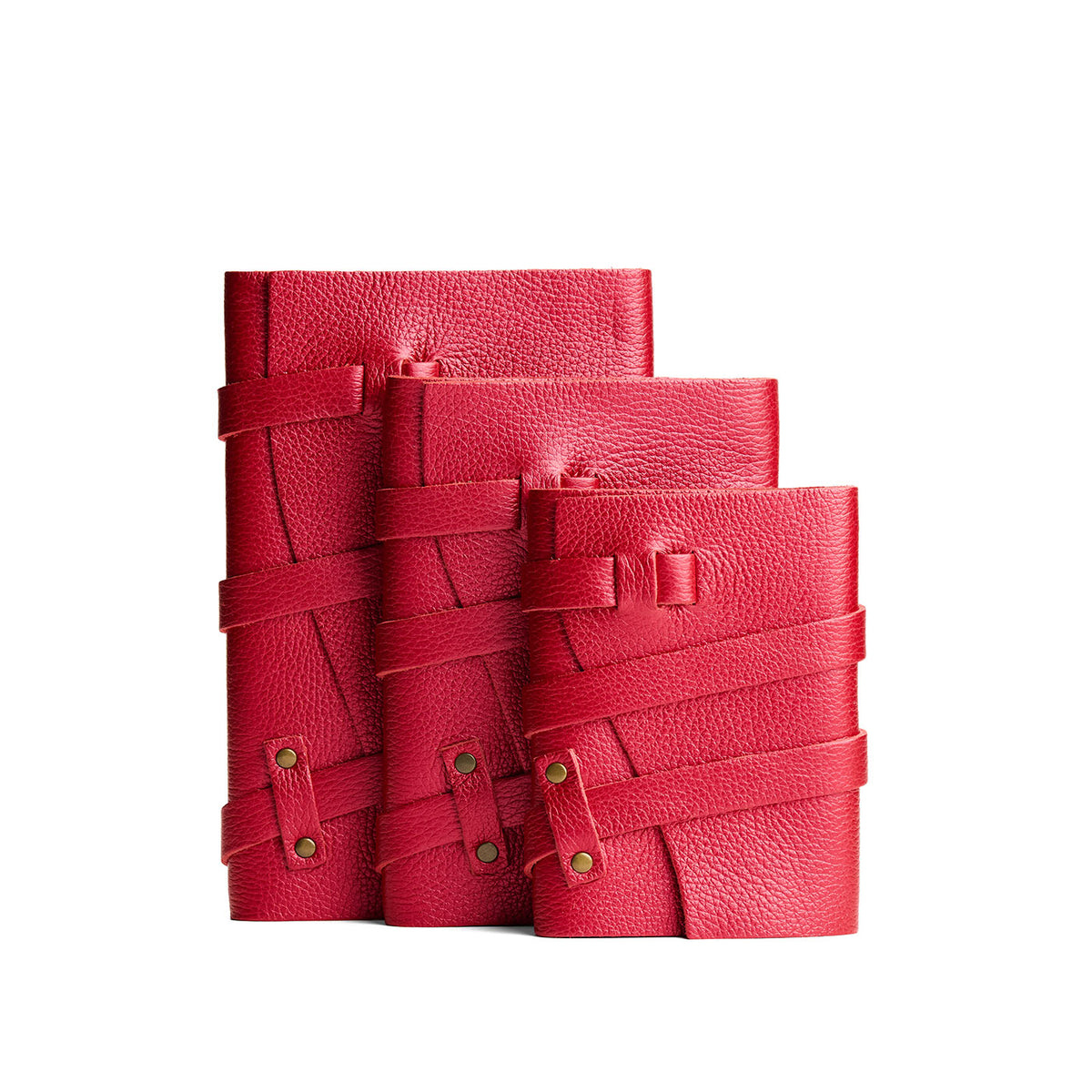 Reba Red | Three size comparison of Wrap Journal