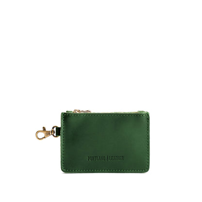 Aruba | Leather double zip wallet with keychain clasp