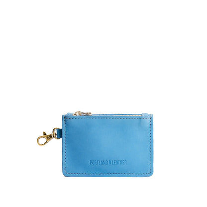 Iceberg Blue | Leather double zip wallet with keychain clasp
