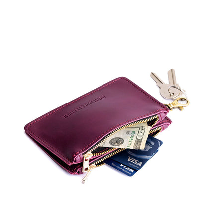 Lollipop | Leather double zip wallet with keychain clasp