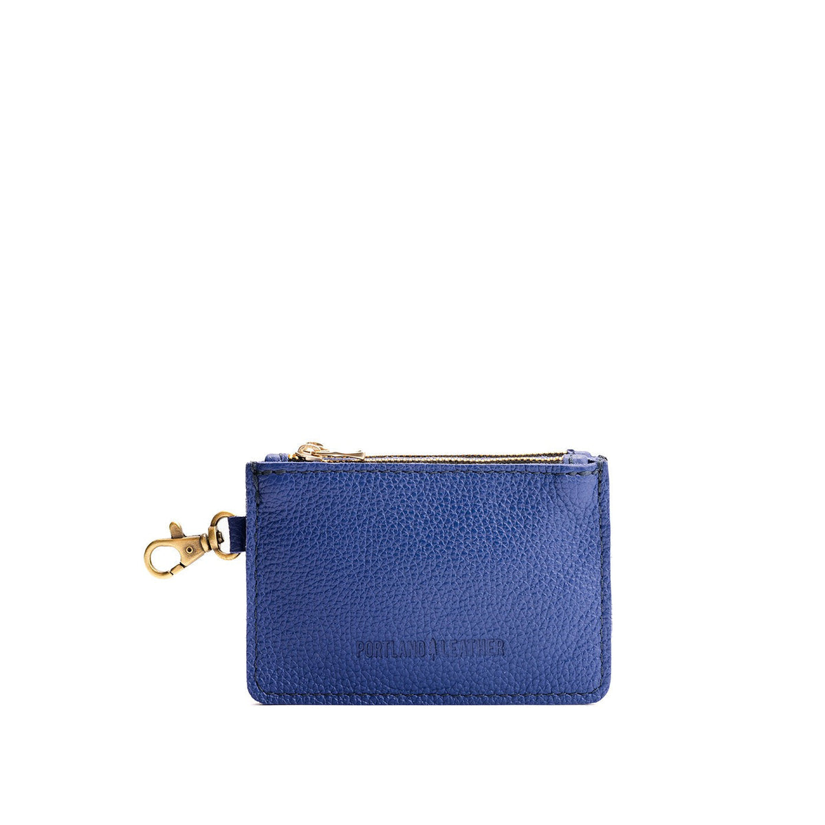 Molino Blue | Leather double zip wallet with keychain clasp