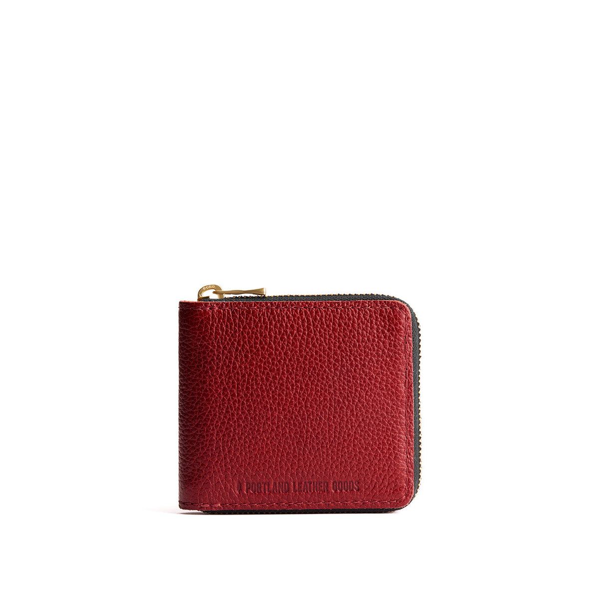 Chili Red | Small leather zippered bifold wallet