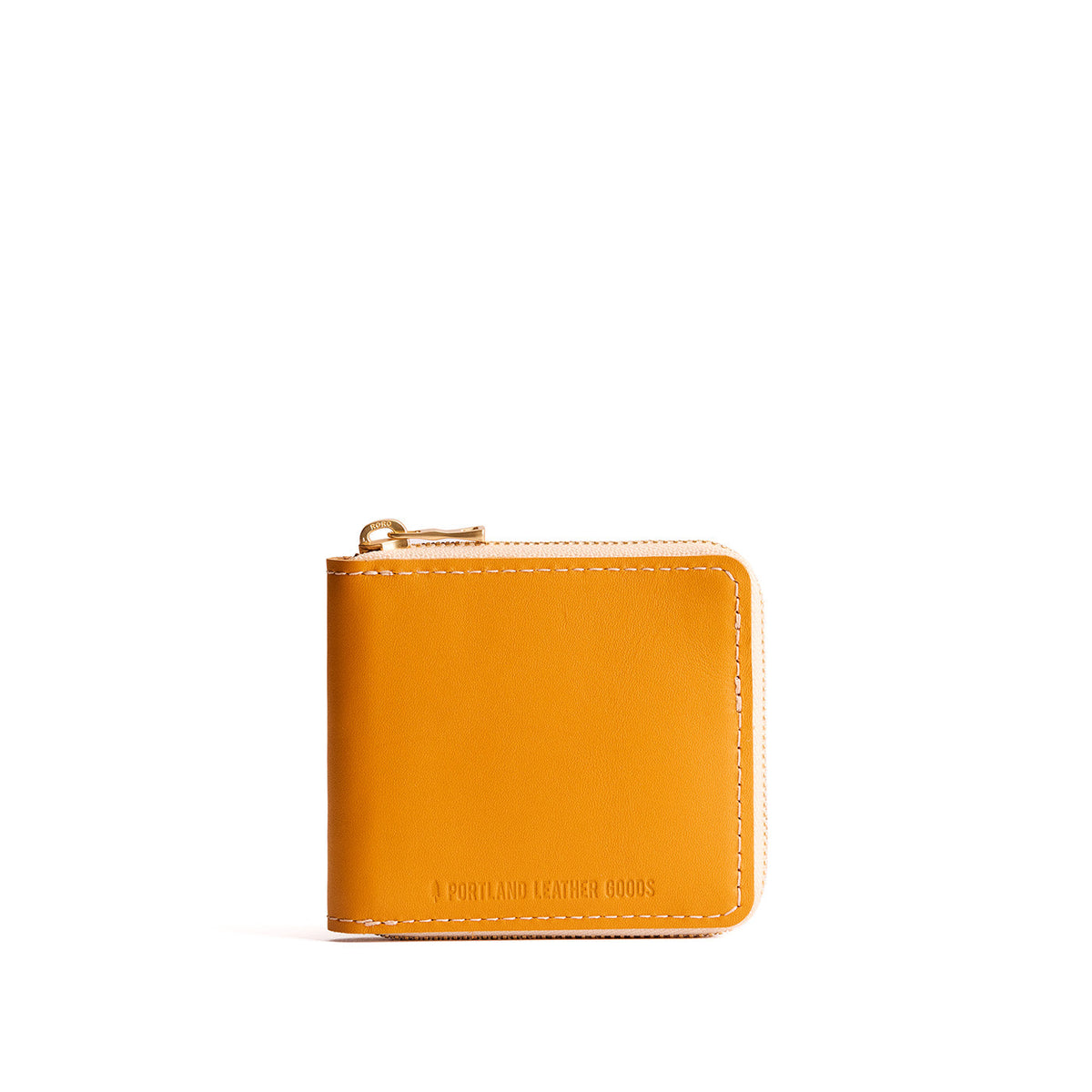 Sunflower | Small leather zippered bifold wallet