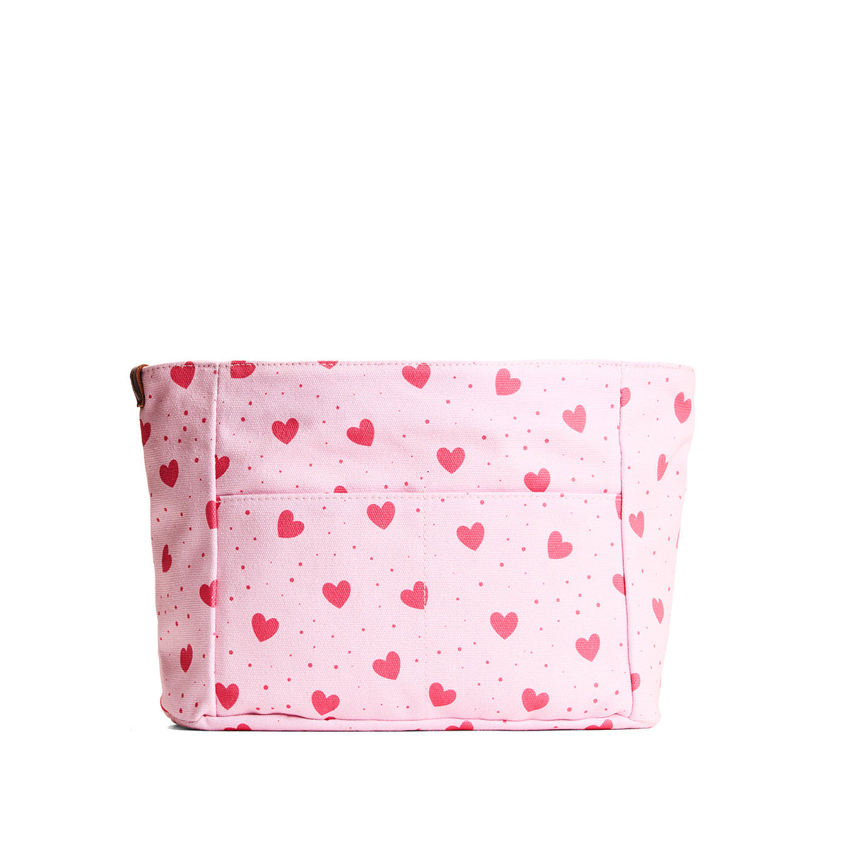 Pink Crush*Zipper*Small | Heart printed canvas organizer with pockets